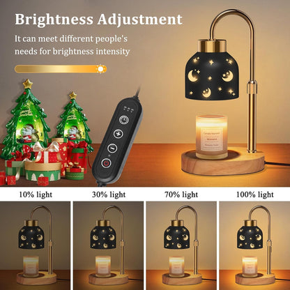 Candle Warmer Lamp with Timer and Dimmer, Height and Brightness Adjustable, Black Electric Wax Warmer for Women Mom, Best Birthday and House Warming Gift New Home Decor