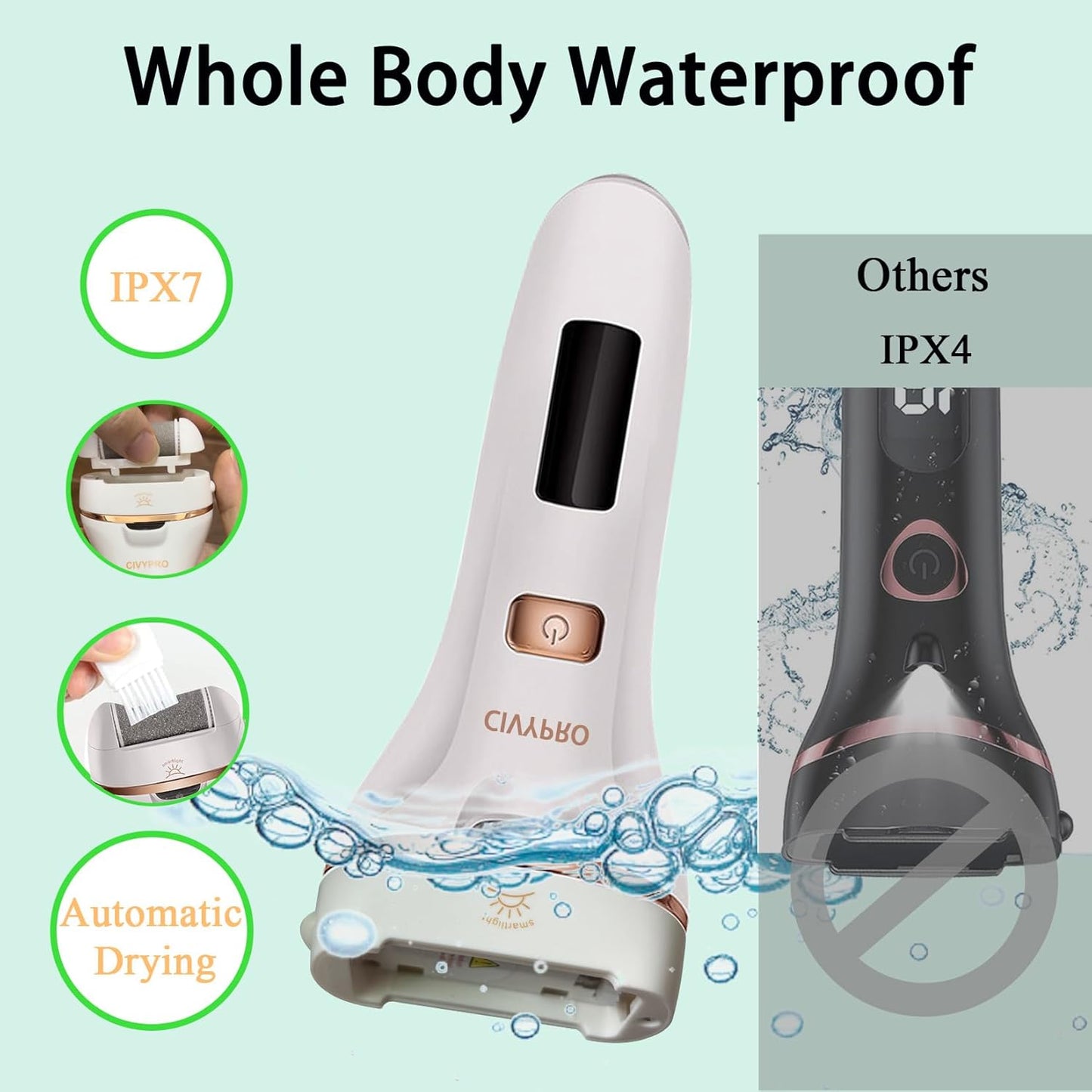 Electric Foot Callus Remover- Long Service Time, Rechargeable Electronic Foot File- Ideal Gift, Professional Pedicure Tools, Waterproof Foot Scrubber, Pedicure Kit Feet Care for Dead Skin (Black)