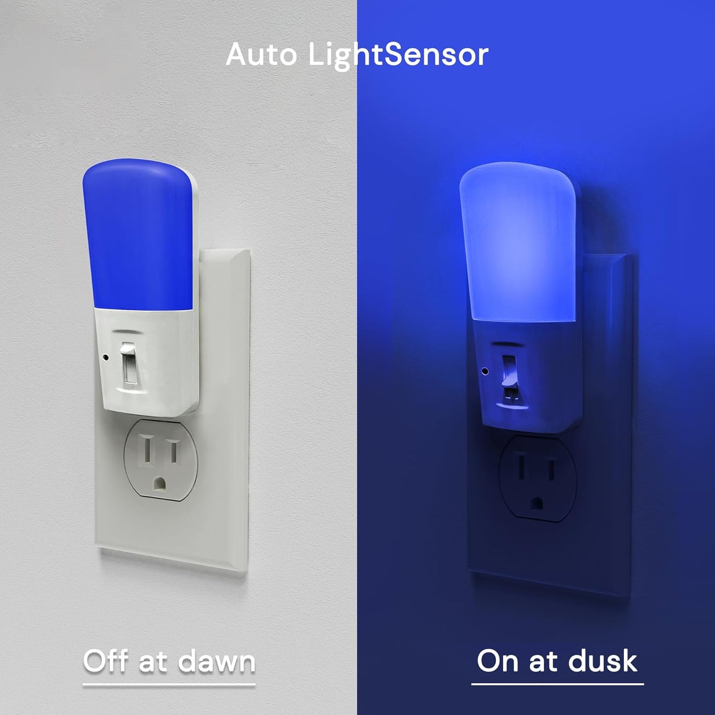 LOHAS-LED Amber Night Light, Dimmable Plug in Night Light with Light Sensor, Yellow Kids Nightlights, 5-80LM Sleep Light for Nursery, Bedroom, Bathroom, Hallway, Stairway, 2Pack
