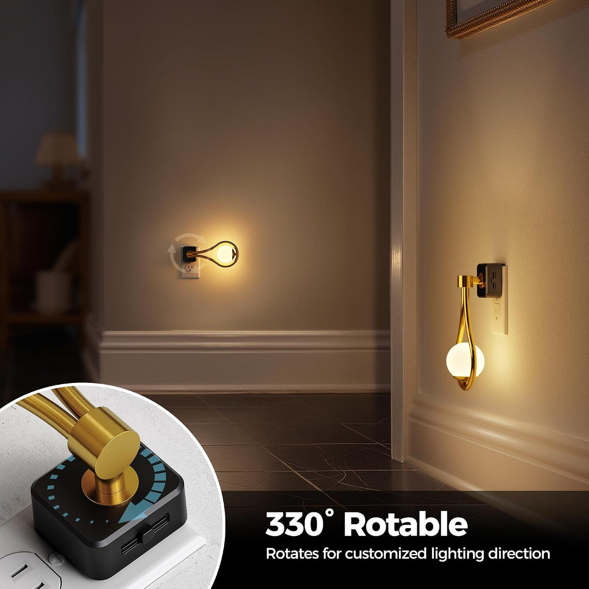 Briignite Night Light,Night Lights Plug into Wall,LED Projector Night Light