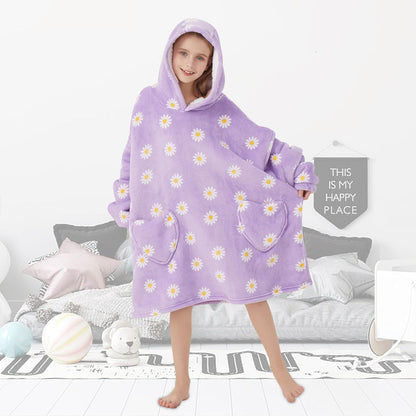 Fiosnow Glow in the Dark Unicorn Blanket Hoodies for Kids 6-13YR Oversize Wearable Blanket Hoodies for Boys Girls Teens