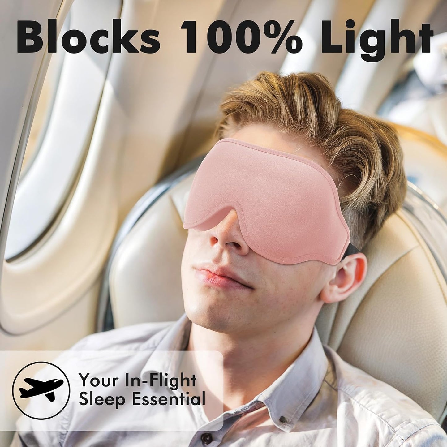 Sleep Eye Mask for Men Women, Lash Extensions 3D Sleeping Mask, Travel Blackout Night Blindfold Eye Shade Cover with Adjustable Strap (Black)