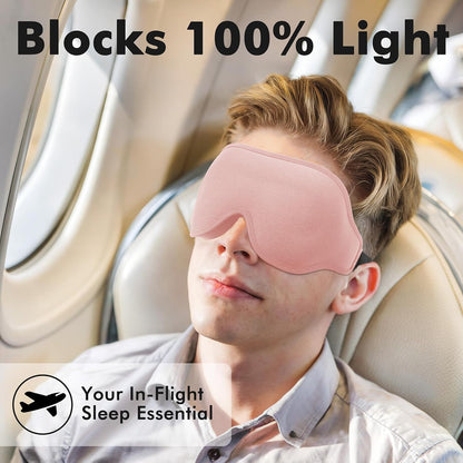 Sleep Eye Mask for Men Women, Lash Extensions 3D Sleeping Mask, Travel Blackout Night Blindfold Eye Shade Cover with Adjustable Strap (Black)