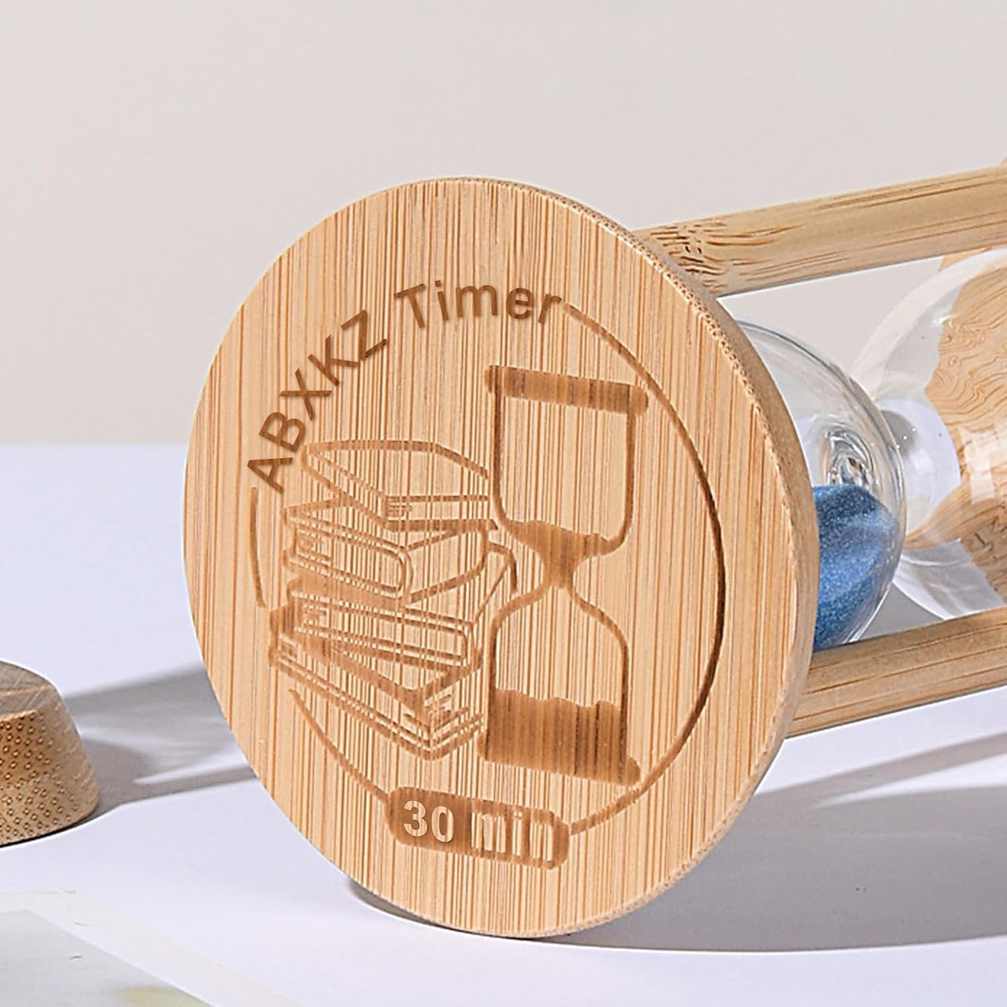 Hourglass 15 Minute,Wood Sand Timer 15 Min, Unbreakable Sandglass,Sand Watch for Study,Yoga,Cooking,Desk Decor & Gift,White
