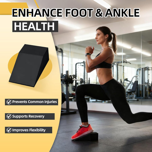 Squat Wedge Block Yoga Wedge Blocks 2 Pack, Yoga Foam Wedges Exercise Foot Wedges Block for Workout Heel Elevated Calf Stretcher Gymnastic(Black)