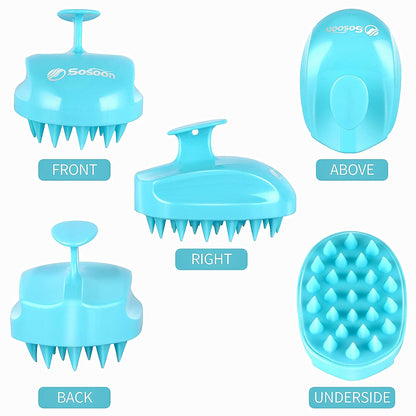 Sosoon Scalp Massager Shampoo Brush, Hair Scalp Scrubber Shower Hair Brush Head Massager for Stress Relax Hair Growth, Dandruff Brush Scalp Exfoliator for Women Men Kids Pets, Black