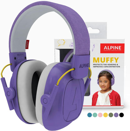 Alpine Muffy Kids - Hearing Protection - CE & ANSI Certified - Adjustable for Ages 3-16 years - Noise Cancelling Headphones - 25dB Sound Reduction Ideal for Protection and Concentration Aid – Black