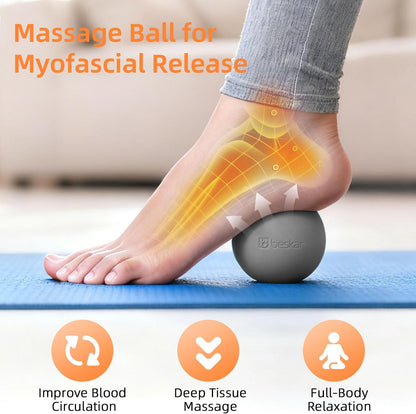 Massage Lacrosse Balls for Myofascial Release, Trigger Point Therapy and Yoga Therapy, Foot Massage Ball to Relieve Plantar Fasciitis Black