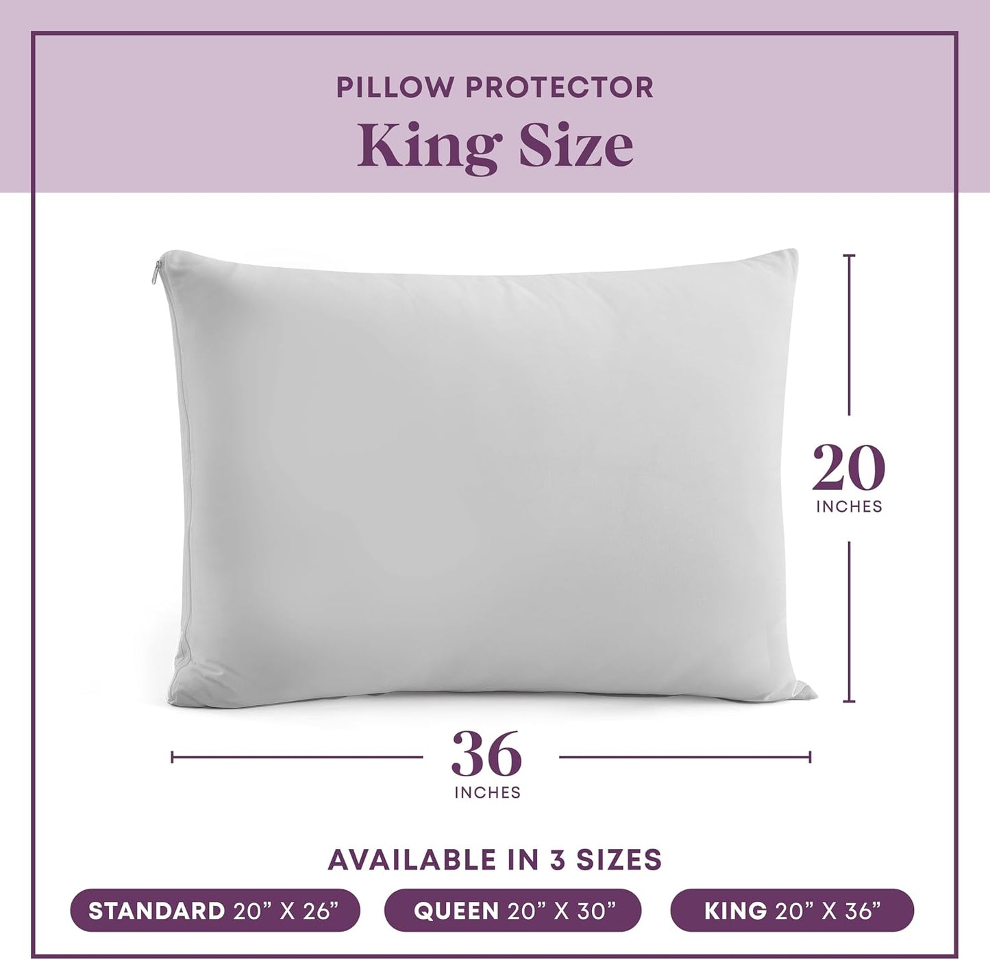 CirclesHome Pillow Protectors 4 Pack Standard Zippered - 100% Cotton Breathable Pillowcases - Protects Pillows from Dirt, Dust and Debri (Standard - Set of 4 - 20x26)