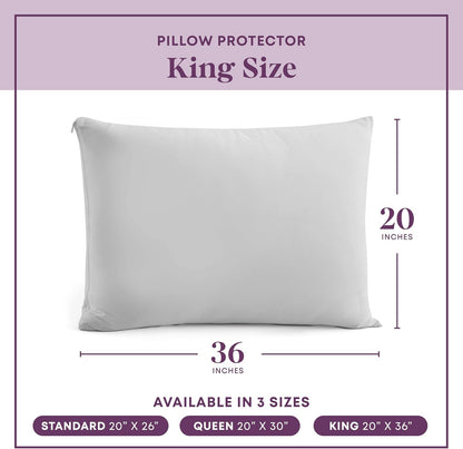 CirclesHome Pillow Protectors 4 Pack Standard Zippered - 100% Cotton Breathable Pillowcases - Protects Pillows from Dirt, Dust and Debri (Standard - Set of 4 - 20x26)