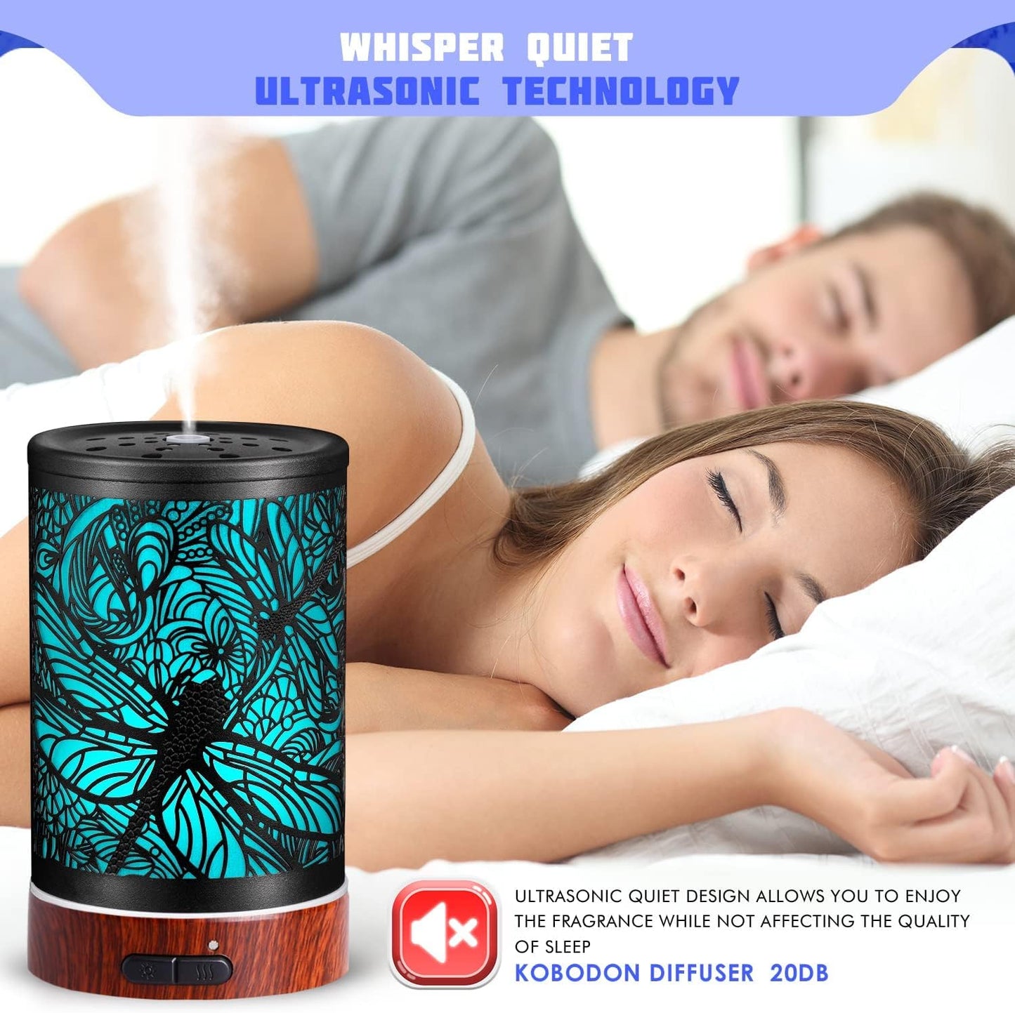 Essential Oil Diffuser, Ultrasonic Diffuser for Essential Oil, Cool Mist Humidifier Aromatherapy Diffuser with 7 Color Lighting Changing Modes, Waterless Auto Shut-Off for Home（Flower Fairy）