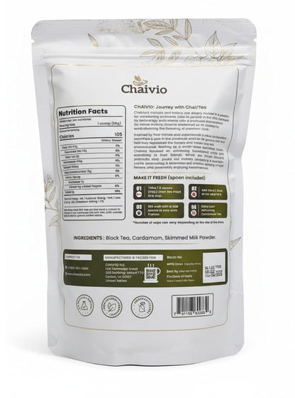 Chaivio Masala Chai Tea Latte, Unsweetened Instant Powder, Authentic Chai-with Natural Ingredients, No Preservatives, Tea Powder, Quick and Healthy Chai(1 lb)