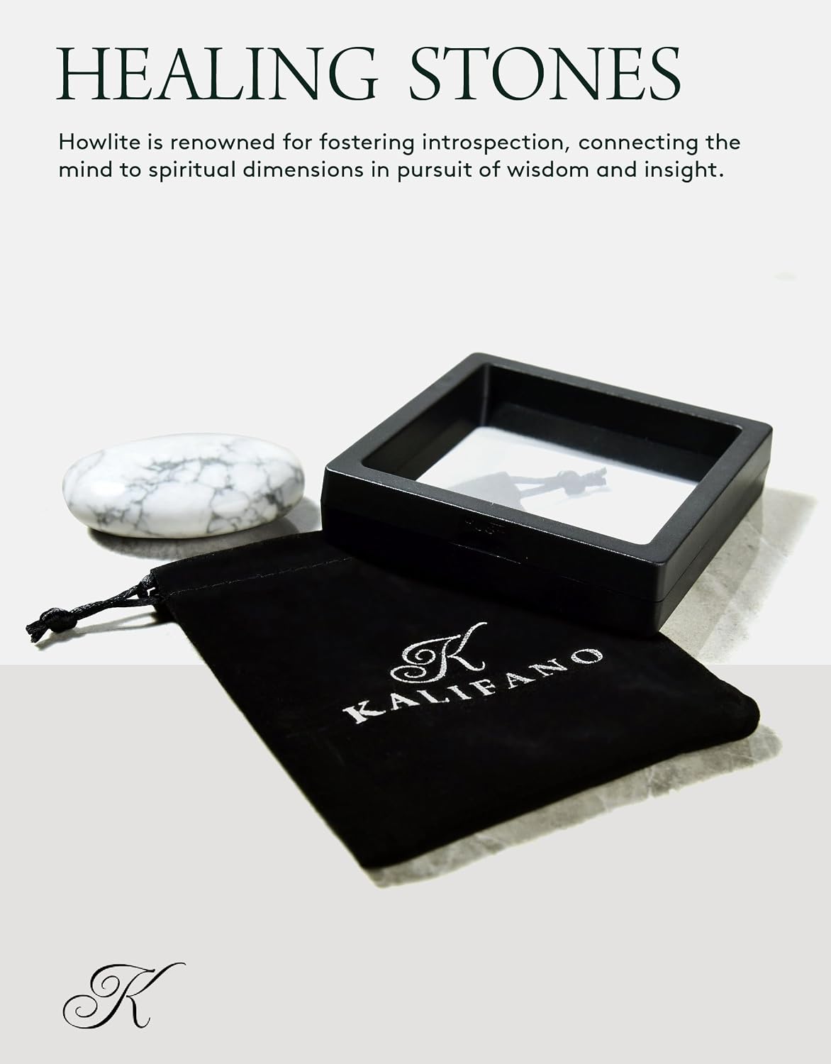 KALIFANO Palm Stone with Healing & Calming Effects - AAA+ Grade High Energy Worry Stone with Information Card - Reiki Crystal Used for Courage (Family Owned and Operated)