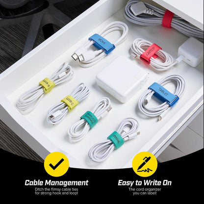Wrap-It Storage Write On! Cinch Straps - Assorted 12-Pack