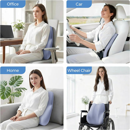 BEBAS Lumbar Support Pillow for Car, Memory Foam Back Cushion for Driving, Ergonomic Lumbar Pillow for Pain Relief, Comfort Lower Back Support for Office Chairs, Car Seat, Wheelchair -Black