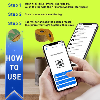 NFC Tags NTAG215 FPC Tag Stickers, Flexible Smart Nail Electronic Tags NFC Key Tag Waterproof Programmable RFID Sticker 10mm Round