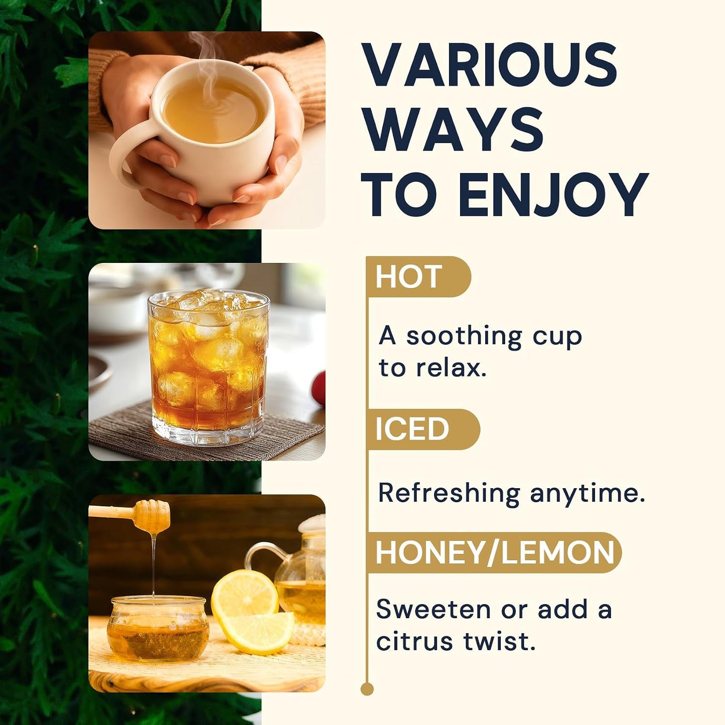 Lemon Balm Tea Bags, Pure & Natural Melissa Officinalis Herbal Tea, Premium Dried Lemon Balm Leaf with Naturally Lemony & Citrusy Flavor, Caffeine-Free, Non-GMO, 100 Count