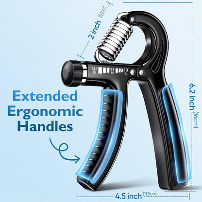 FitBeast Grip Strengthener Forearm Strengthener, Adjustable Hand Grip for Strength Training & Rehabilitation, 10-132 lbs Resistance, Ideal for Athletes and Physical Therapy