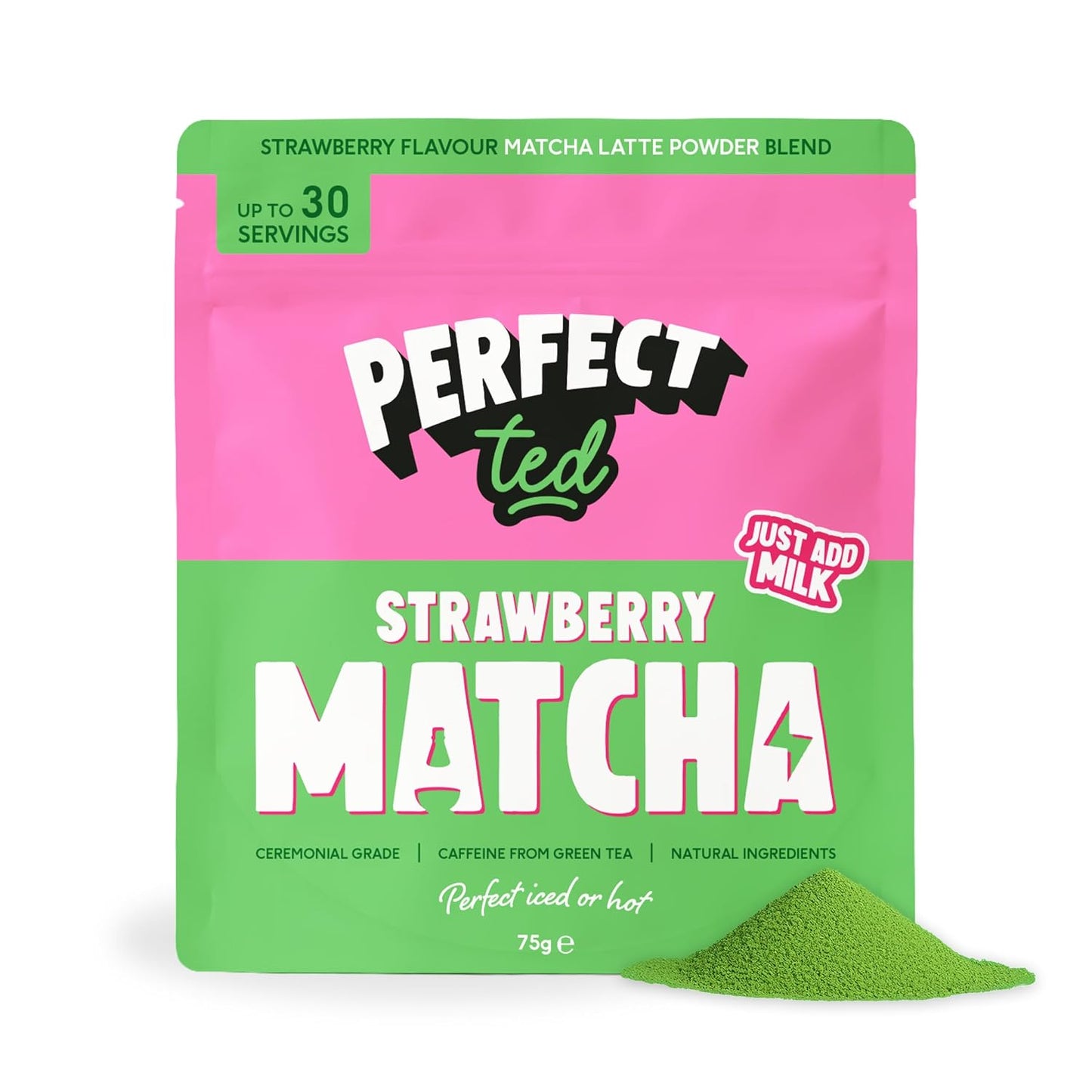 PerfectTed Matcha Powder, Ceremonial Grade Japanese, 30g (30 Servings), Perfect for Lattes & Smoothies | Premium Matcha Fuel | with L-Theanine | Antioxidants | Vegan | Gluten-Free