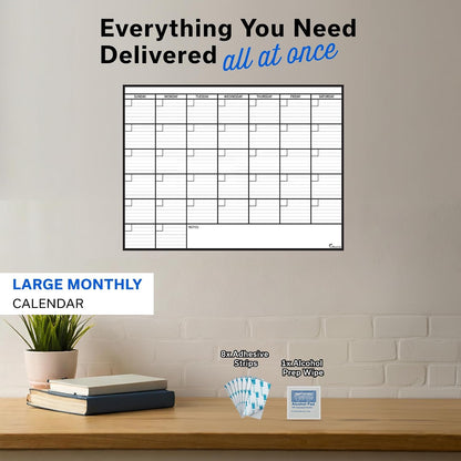 Large Dry Erase Calendar for Wall 36x48, Big Classroom Giant Month, Undated Reusable Family Monthly, Rolled Whiteboard White Board, Calendar Dry Erase Planner for Wall Erasable Large Office 48x36