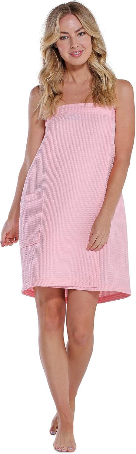 Turquaz Lightweight Knee Length Waffle Robes For Women Spa Bath Waffle