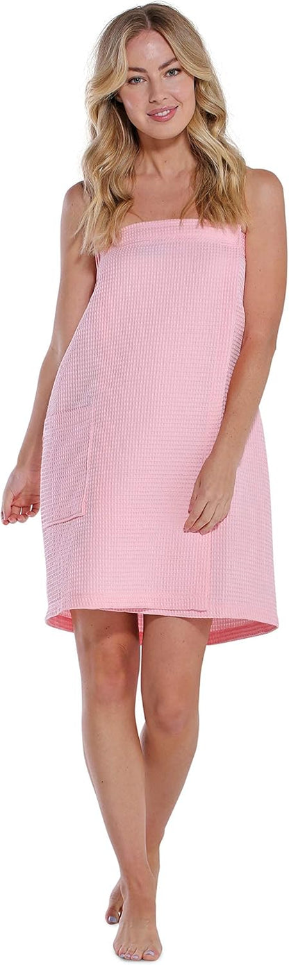 Turquaz Lightweight Knee Length Waffle Robes For Women Spa Bath Waffle