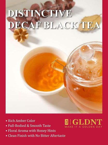 GLDNT Organic Decaffeinated Black Tea Bags, Organic Decaf Black Tea, 100ct