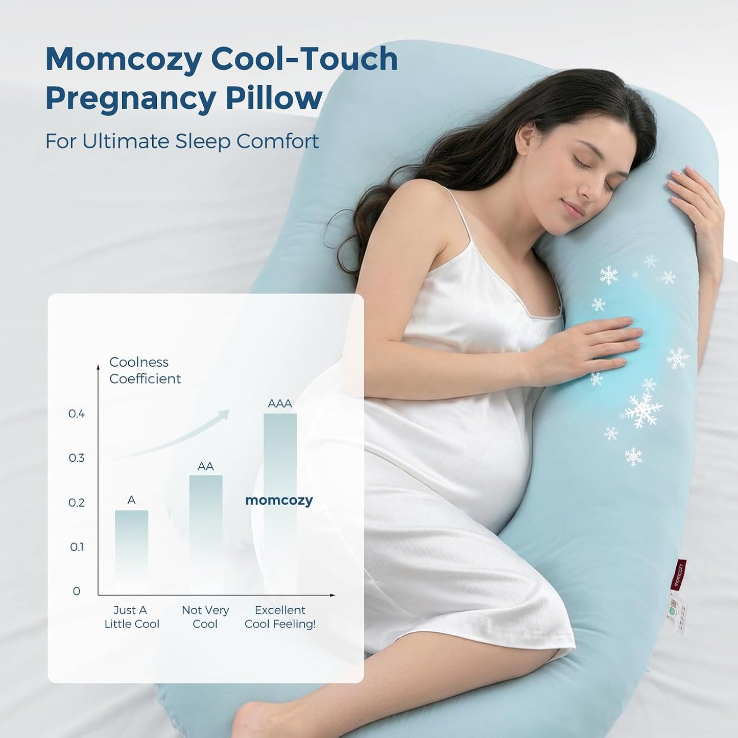 Momcozy Cooling Pregnancy Pillow - U Shaped Full Body Maternity Pillow