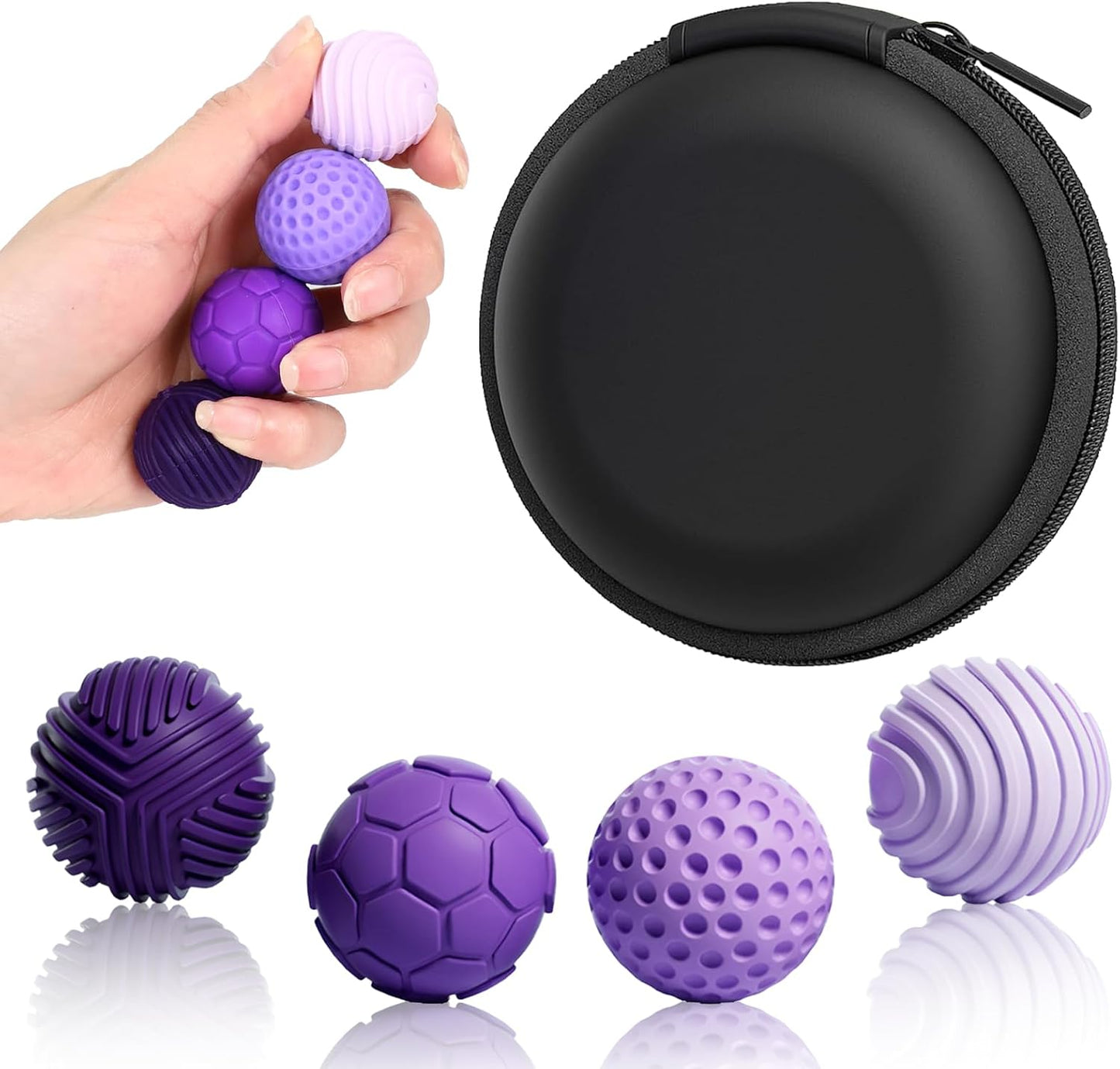 Silicone Magnetic Balls, Fidget Toys Adults, 4PCS Stress Balls Sensory Toys for Autism and ADHD, Quiet Office Desk Fidgets Magnet Gadgets Anxiety Relief Items Fun Gifts