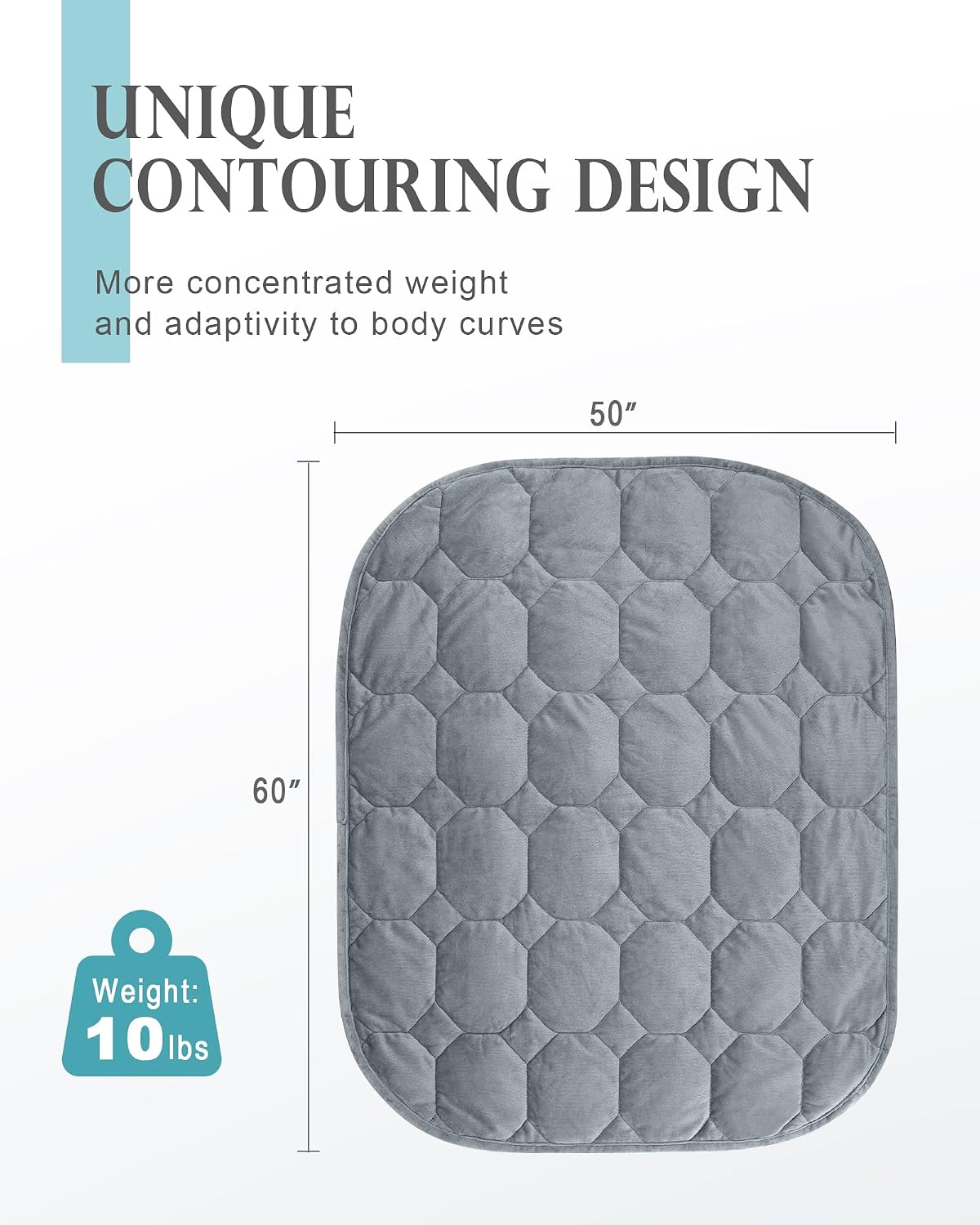 Cottonblue Weighted Lap Blanket 7lbs, Cozy Luxury Crystal Velvet Weighted Blanket for Adults, Small Weighted Blanket for Relaxation, Sleeping, Travel, Grey, 29" x 24"