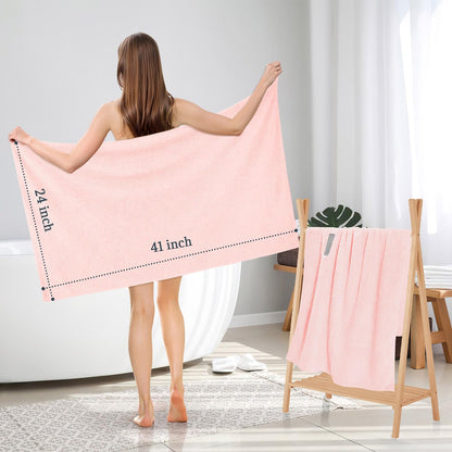 2 Pack Microfiber Hair Towel - 41 x 24 inches Super Soft, Absorbent, Fast Drying Without Frizz Hair Towel Wrap for Women Long, Thick, Curly Hair - Hair Turbans with Elastic Strap