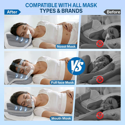 Contour Memory Foam CPAP Pillow for Side & Back Sleepers, Grey