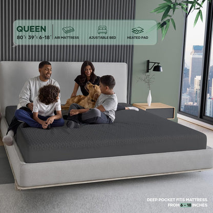 OhGeni 100% Waterproof Mattress Protector,Queen Size Premium Bamboo Mattress Pad,Pet Hair & Bedwetting Resistant,Cooling Breathable Fitted Sheets,Washable Bed Cover,Non-Slip Deep Pocket for Bedroom