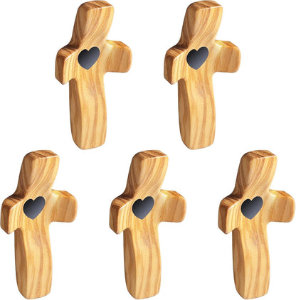 Cross My Heart/Encouragement Gift Wood Comfort Pocket Prayer Cross for Clutching, Clinging and Praying Christian Religious Gift