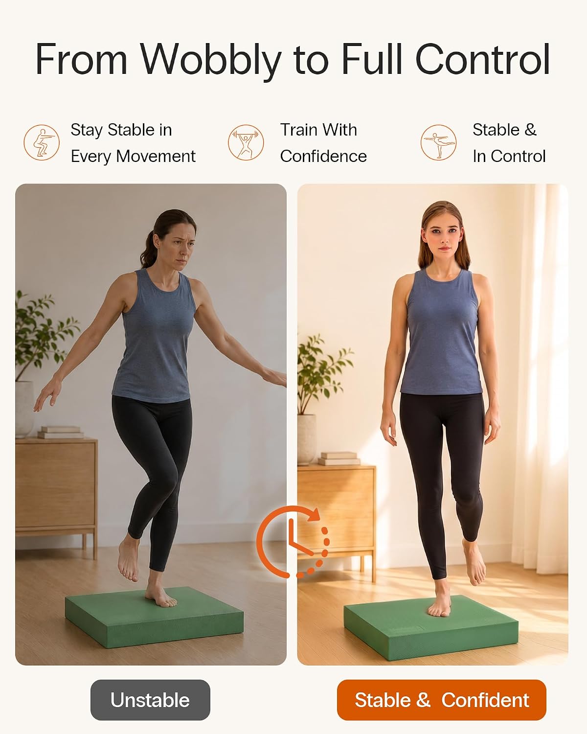 StrongTek Extra Wide Foam Balance Pad for Physical Therapy, 19" X 15.8" X 2.4", High-Density TPE Foam Pad for Exercise, Enhanced Stability, Core Strength, Non-Slip & Water-Resistant, for Fitness, Yoga