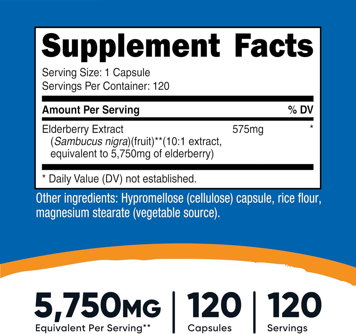 Nutricost Elderberry Capsules 575mg (120 Capsules) Black Elderberry