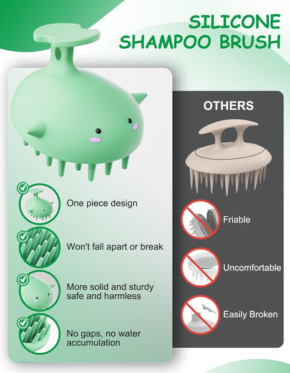 Scalp Massager Hair Growth, Silicone Scalp Scrubber Shower Shampoo Brush | One-Piece Silicone Scalp Exfoliator, Wet & Dry Hair Care, No Seams to Trap Water or Grime, Flakes and Buildup