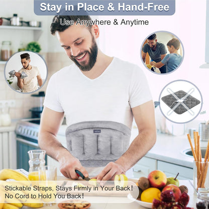 SuzziPad Microwave Heating Pad for Back and Lumbar Discomfort, Microwavable Heating Pads with Moist Heat, Hands-Free Heat Wraps for Back, Stomach and Neck, Warm Compress for Daily Relaxation