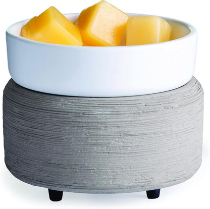 Candle Warmers ETC 2-in-1 Candle and Fragrance Warmer for Warming Scented Candles or Wax Melts and Tarts with to Freshen Room, Primitive Black and Bronze