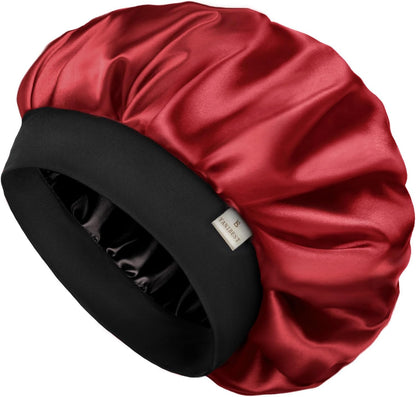 YANIBEST Silk Bonnet for Men Women Hair Bonnet for Sleeping Double Layer Satin Bonnet for Natural Curly Hair Unisex Sleep Cap