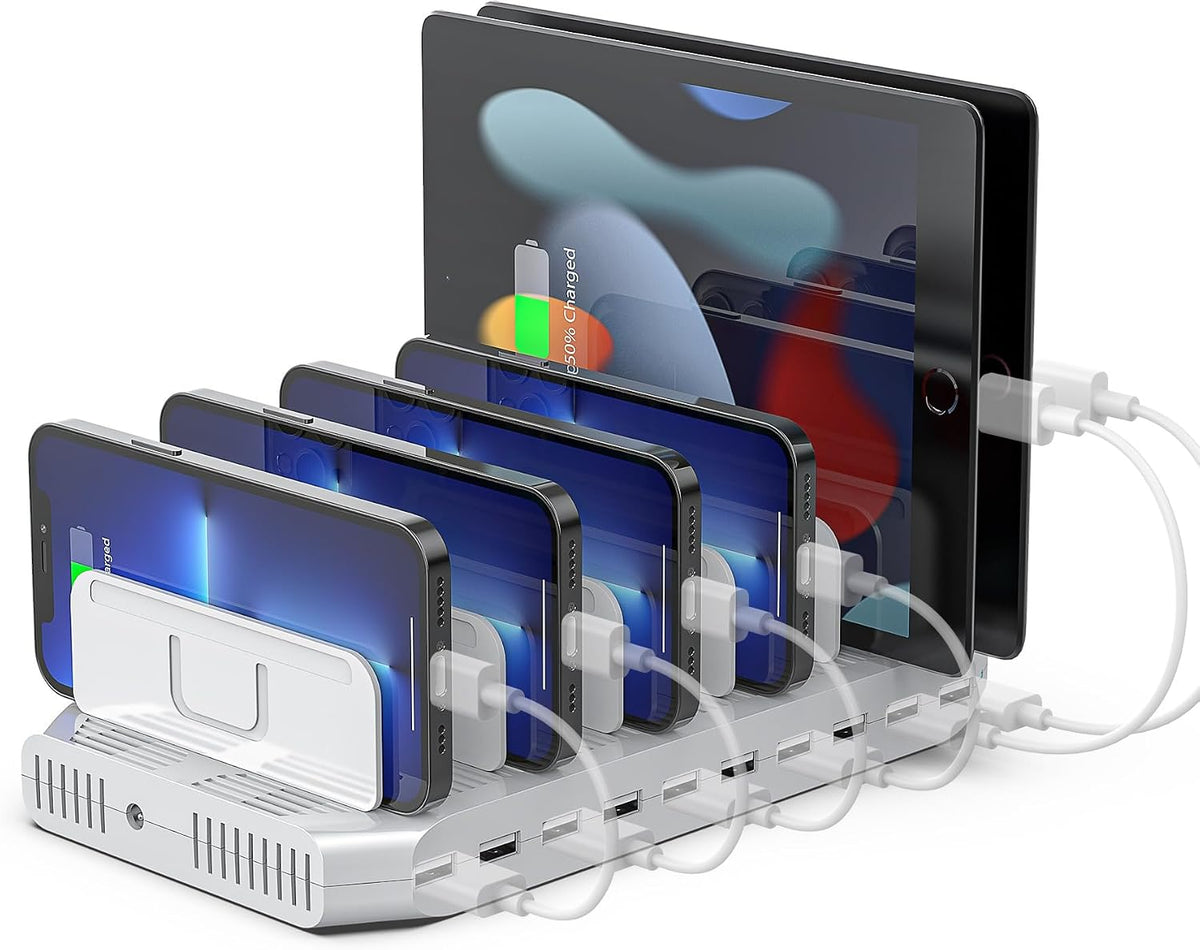 Unitek 10-Port Charging Station, USB Charger Organizer for Multiple Device