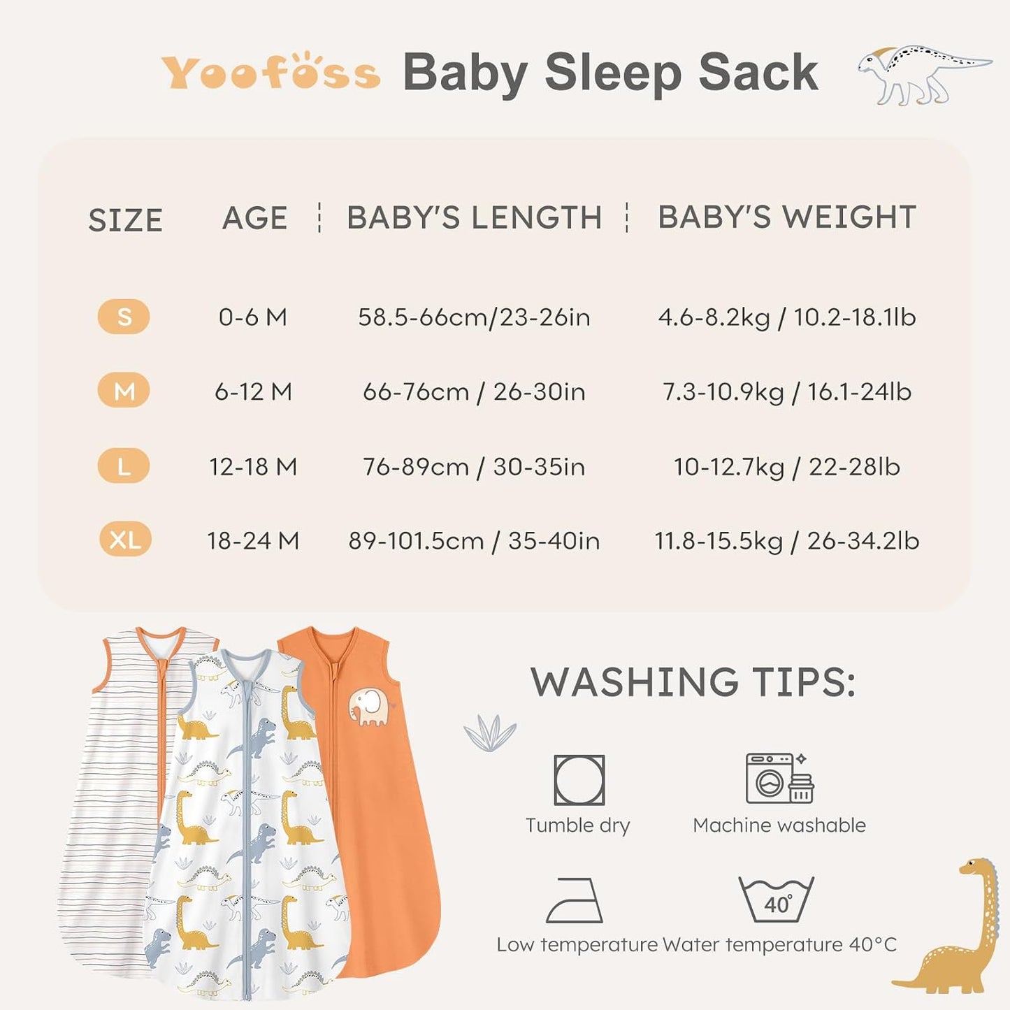 Yoofoss Baby Sleep Sack Baby Wearable Blanket 100% Cotton 2-Way Zipper Toddler Sleeping Sack