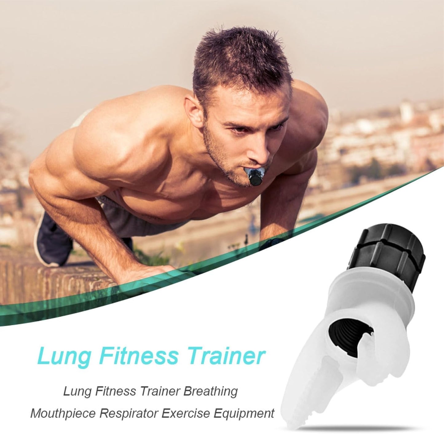 2 Pcs Breath Trainer, Portable Breathing Trainer Silicone Lung Exerciser Device, Resistance Breathing Exercise for Yoga, Swimming, Fitness(White and Black