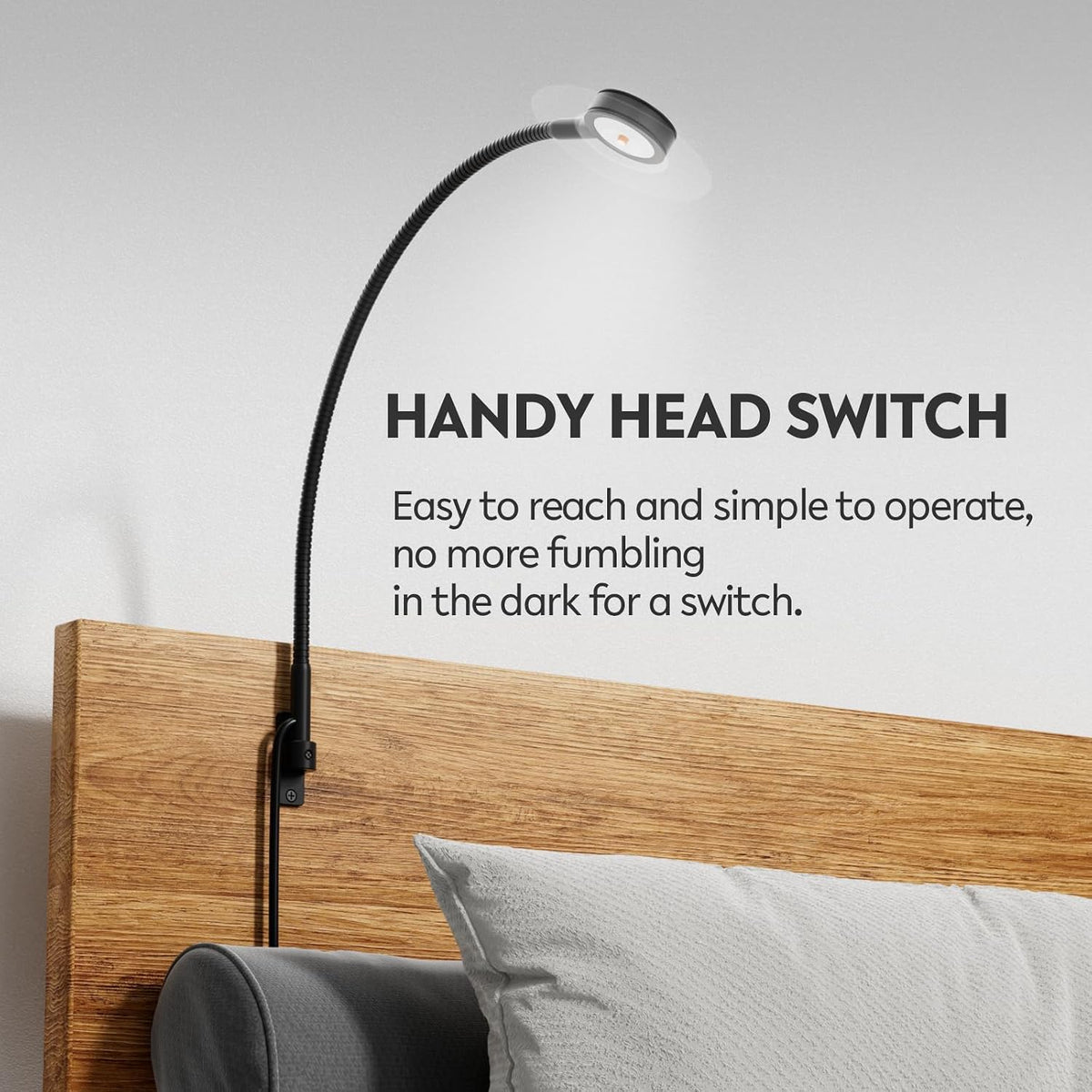 acegoo Wall/Headboard Mounted Reading Light with Handy Head Switch