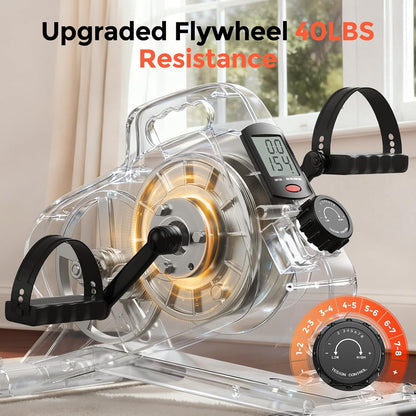 YOSUDA Under Desk Bike with 16-Level Magnetic Resistance, Mini Exercise Bike with Bluetooth App, Pedal Exerciser While Sitting for Office Workers & Seniors, for Home Exercise & Recovery