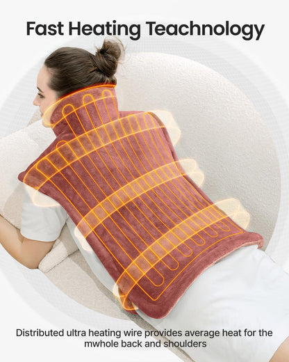 RENPHO Fathers Day Dad Gifts, Electric Heating Pad - 6 Heat Levels for Neck Shoulder and Back, Birthday Gifts for Women Men, Weighted Pad for Snug Fit, ETL Certified, FSA Eligible, 24"x33" Gray