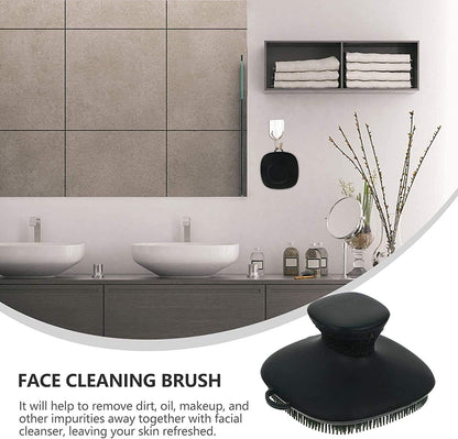 Back Scrubber for Shower & Face Scrubber, 2Pcs Silicone Exfoliating Brush Set with 17In Long Handle, Soft Body & Facial Cleansing Scrubber for Men Women