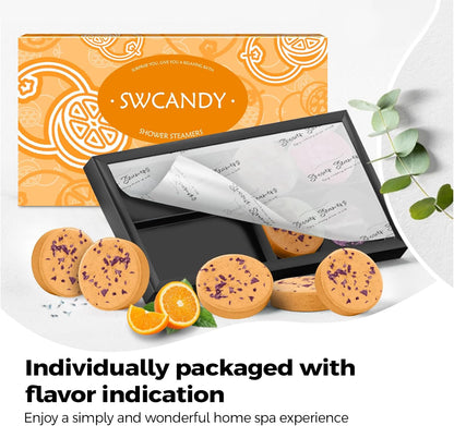 Shower Steamers Aromatherapy Birthday Gifts for Women - SWCANDY 8 Pcs Travel Essentials, Hotel Shower Spa Holidays Mom Wife Grandma Sister Her Self Care Relaxation with Natural Essential Oils Home