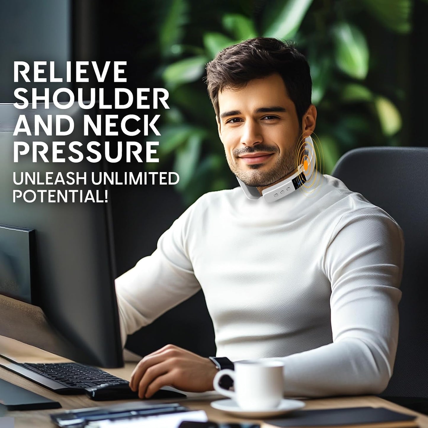 Neck Massager for Pain Relief Deep Tissue,Portable Neck Massager with Heat for Women Men