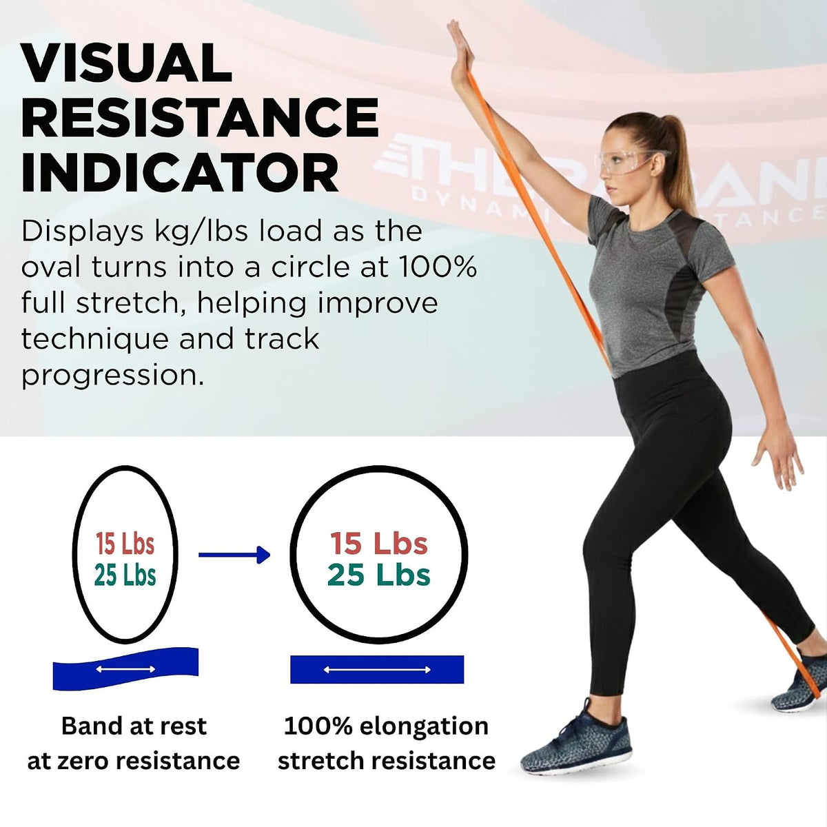 THERABAND High Resistance Band Set of 2, Light and Medium Loop, 15-25 lb